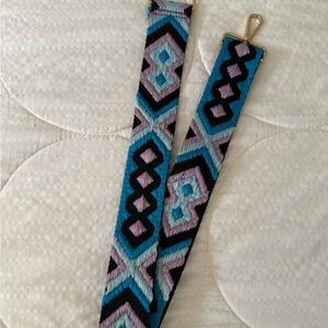 Embroidered Geometric Patterned Strap for purse, duffel or guitar 43” L